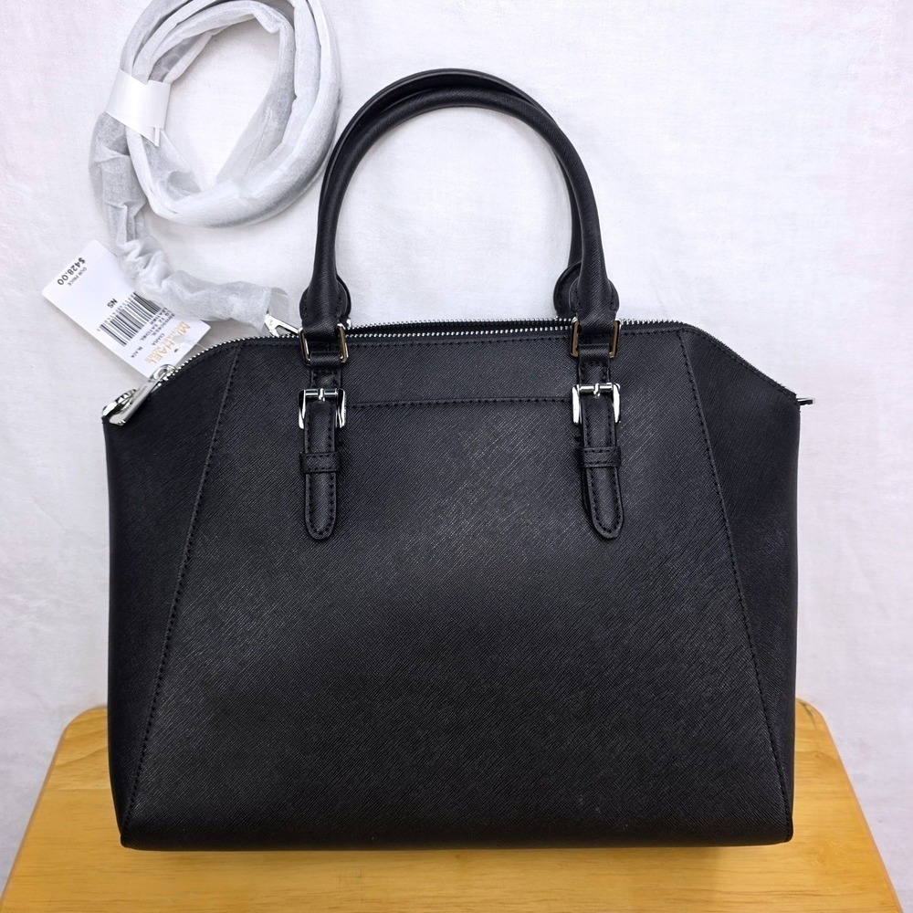 Michael Kors Large Ciara Satchel Handbag Black New $428 - Picture 4 of 14